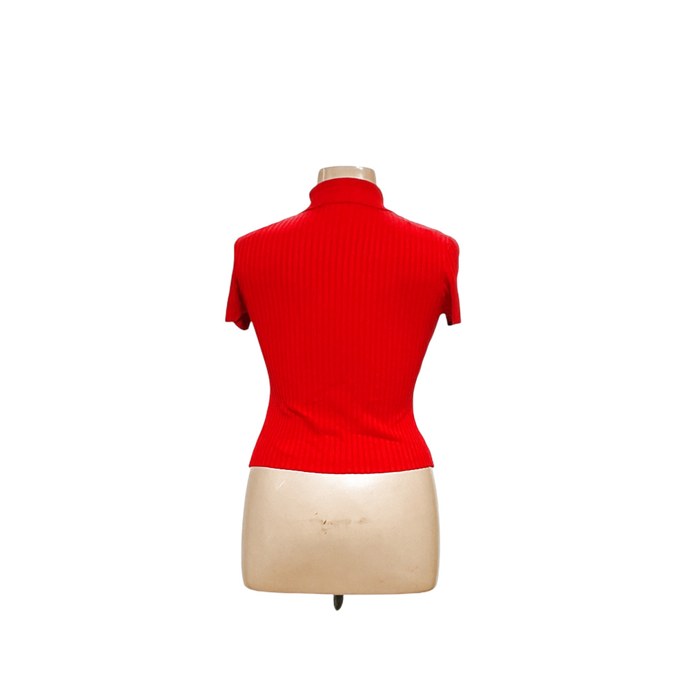 Zara Red Viscose Button-Up Top - Size L - image 2
